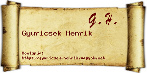 Gyuricsek Henrik névjegykártya